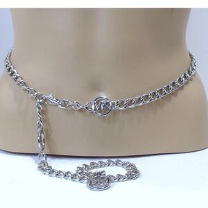 Michael Kors Logo Silver Chain Belt S/M